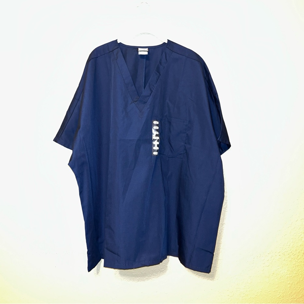 Cherokee Workwear Originals Scrub Top Navy Blue V-Neck Tunic 4777 Size 3X